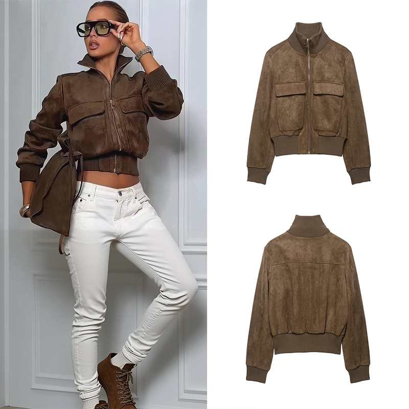 Street Fashion Trends 2026 - Guobioziy Women's Suede Aviator Jacket 2026