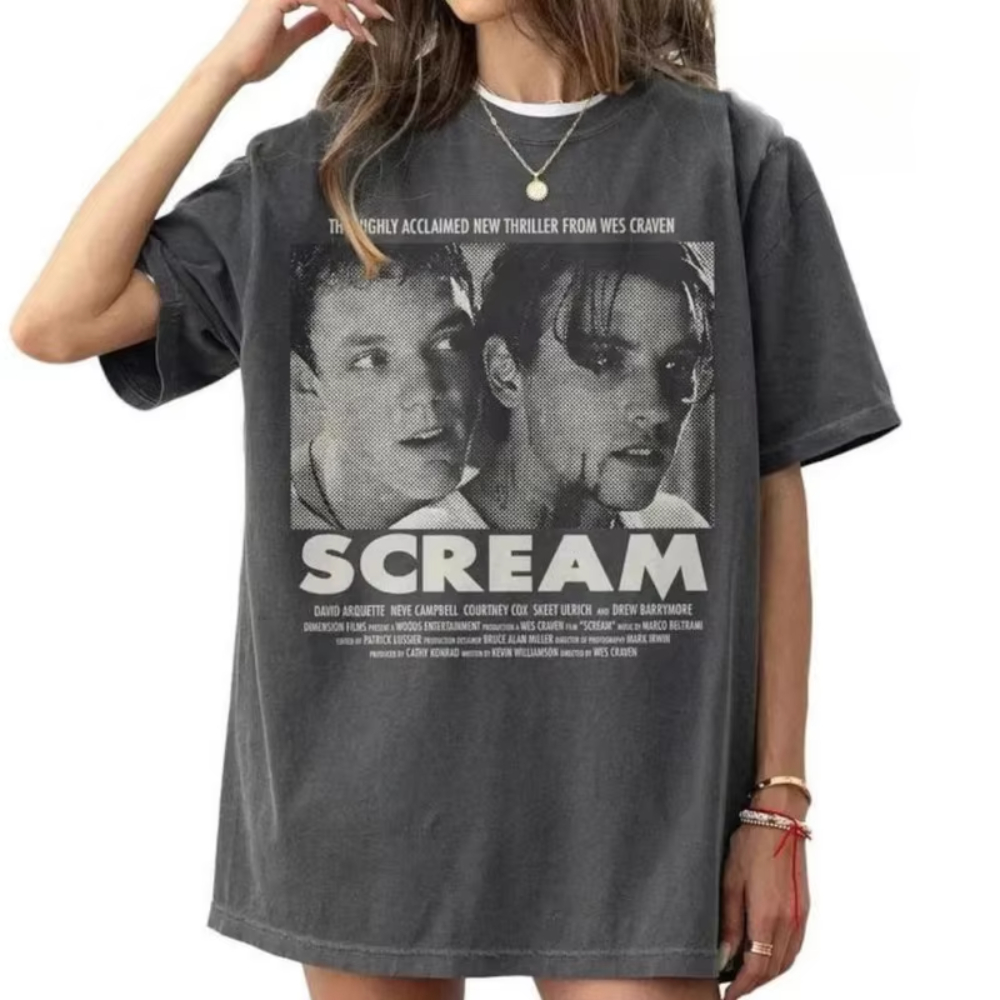 Street Fashion Outfit Girl - Retro 'Scream' Movie T-shirt, Summer New