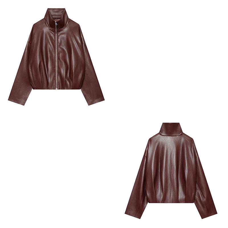 Street Fashion Trends 2026 - Guobioziy Women's Stand-Collar Leather Jacket 2026