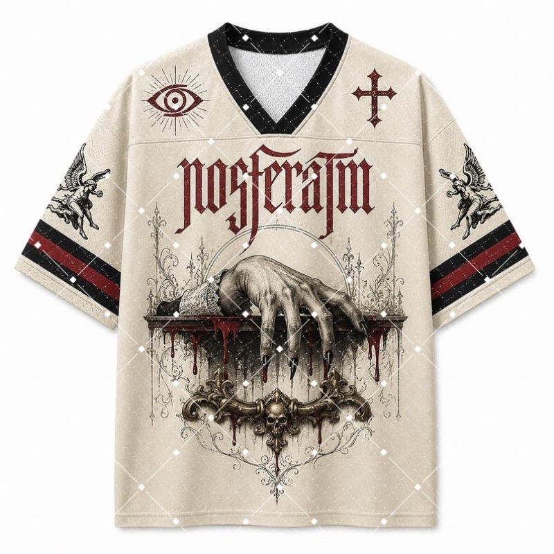 Street Fashion Dance - Nosferatu Vampire Gothic Print V‑Neck T‑Shirt