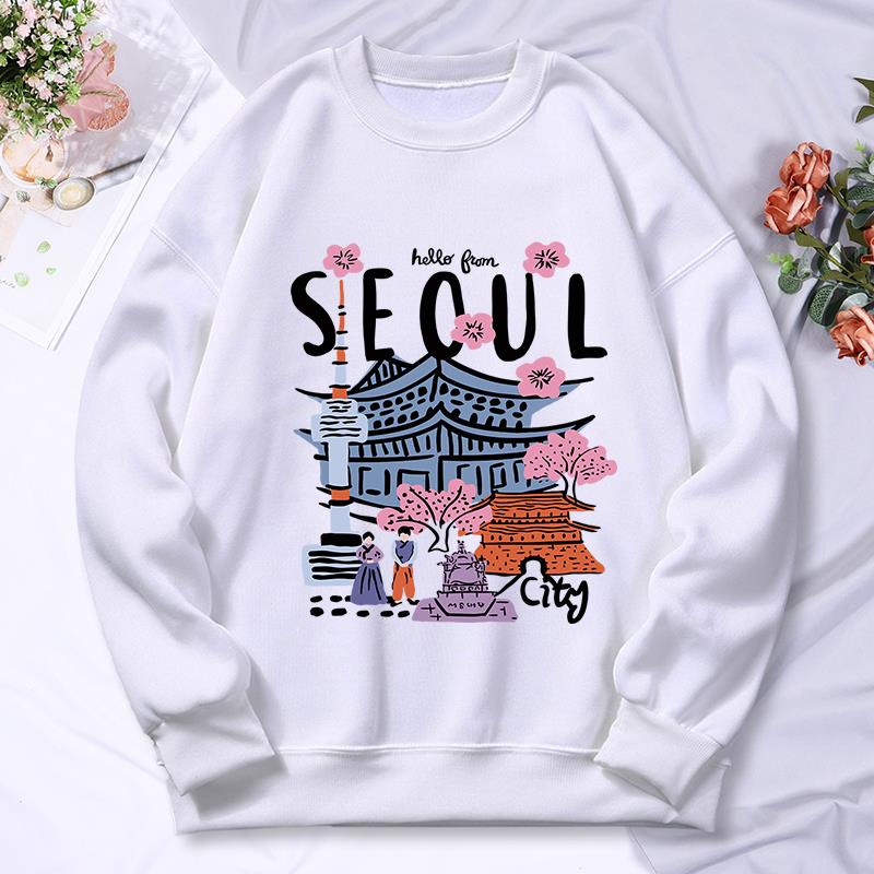 Street Fashion Of Seoul - Seoul Beautiful Scenery Printing Womens Hooded