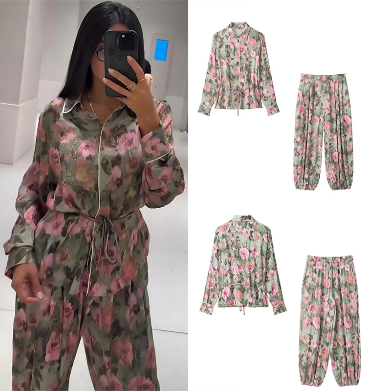 Street Fashion Trends 2026 - Guobioziy Women's Floral Print Belt Set