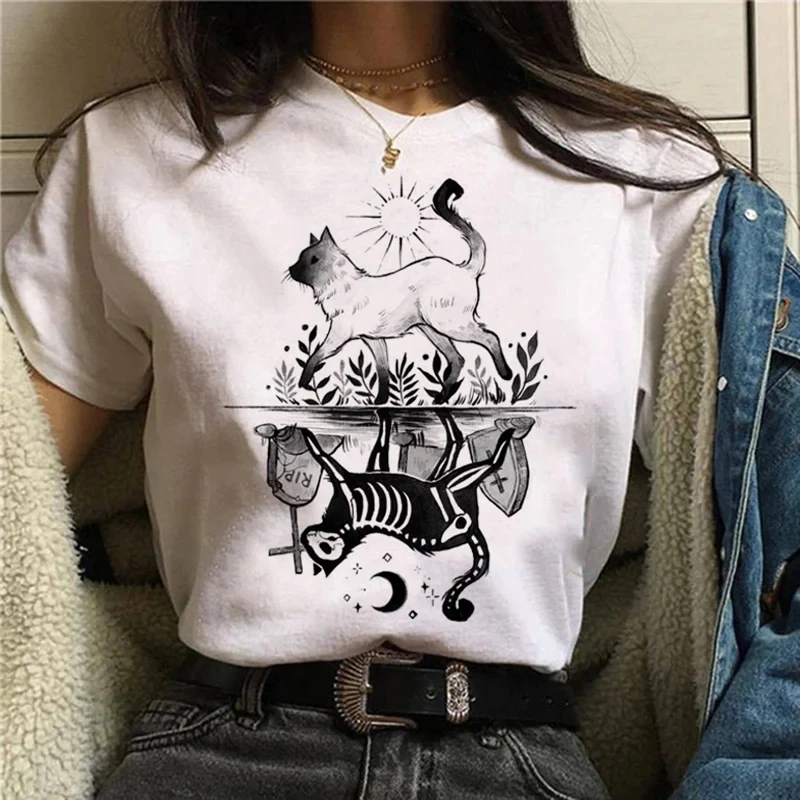 Cartoon Halloween Cat T-shirt  - огляд і ціна Street Fashion Asian