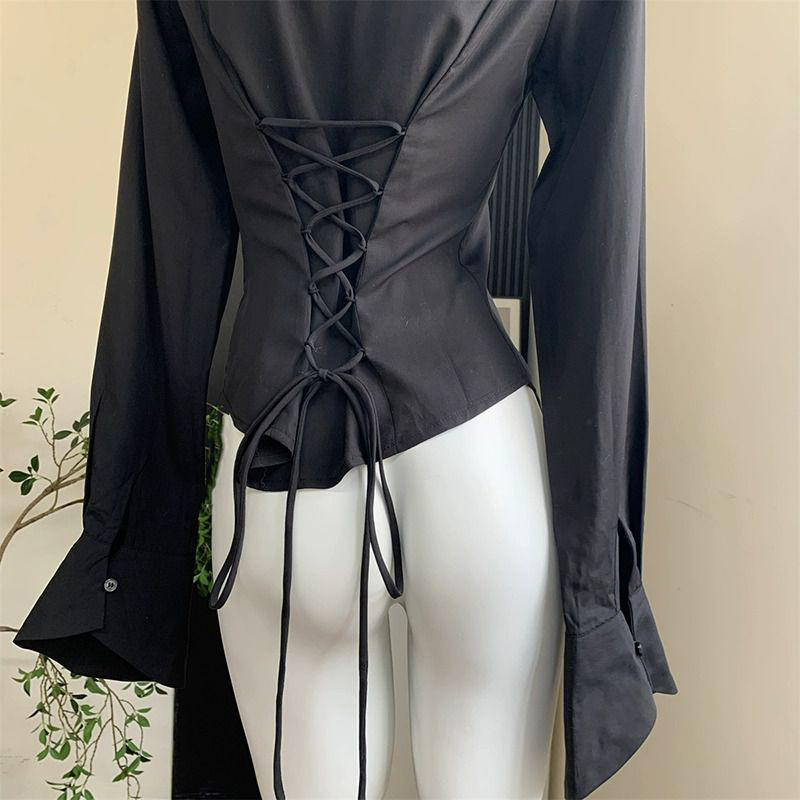 Gidyq Women Black Bandage Shir - огляд і ціна Street Fashion Korea