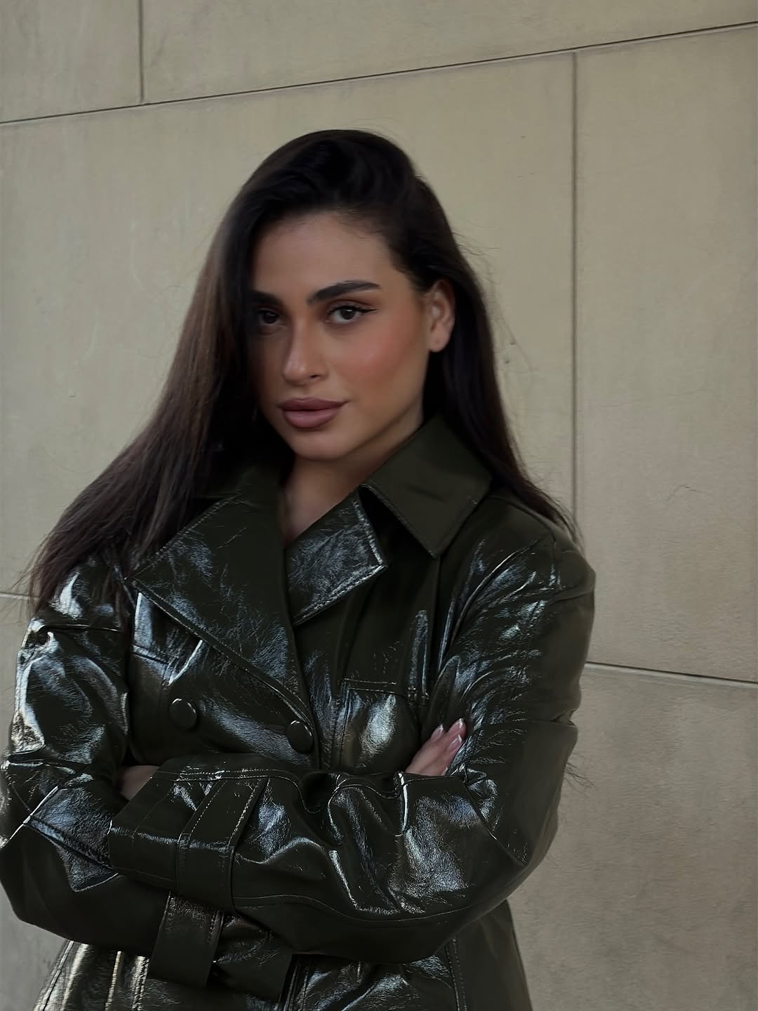 Dark Brown Patent Leather Skir - огляд і ціна Street Fashion Jacket