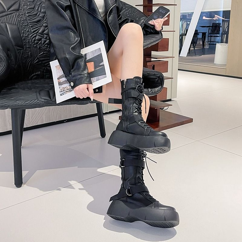 Black Lace-up Platform Leather - огляд і ціна Street Fashion Trend 2025