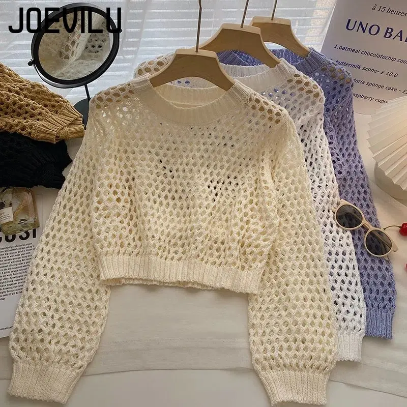 Hollow Out Knit Crop Top Women - огляд і ціна Street Fashion Korea