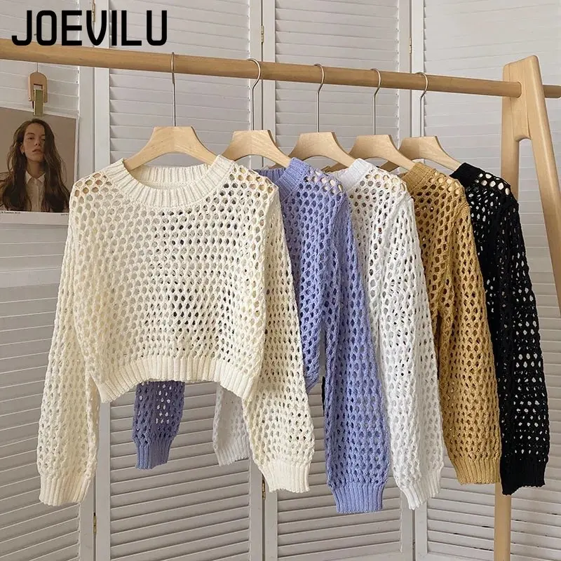 Hollow Out Knit Crop Top Women - огляд і ціна Street Fashion Korea