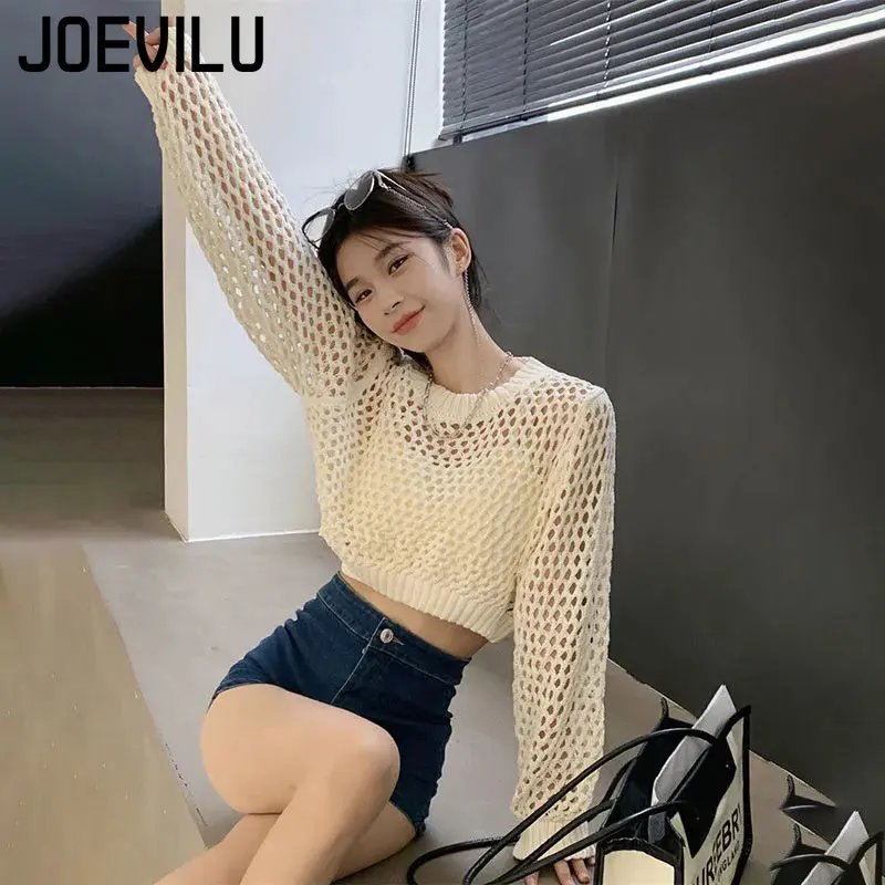 Hollow Out Knit Crop Top Women - огляд і ціна Street Fashion Korea