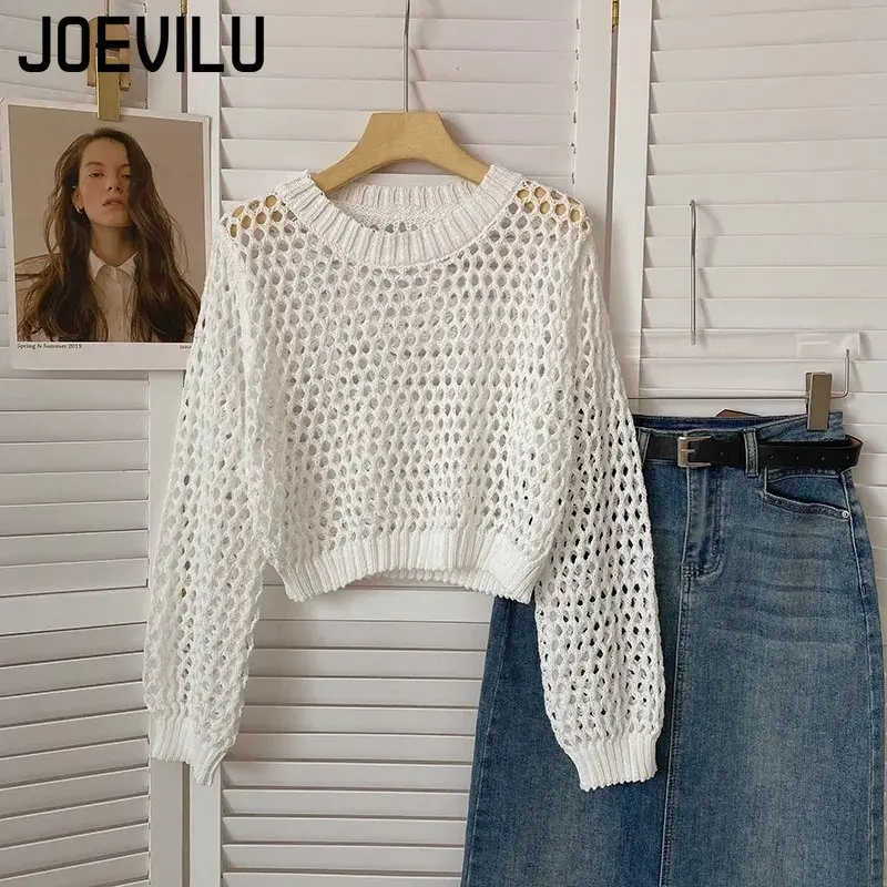 Hollow Out Knit Crop Top Women - огляд і ціна Street Fashion Korea