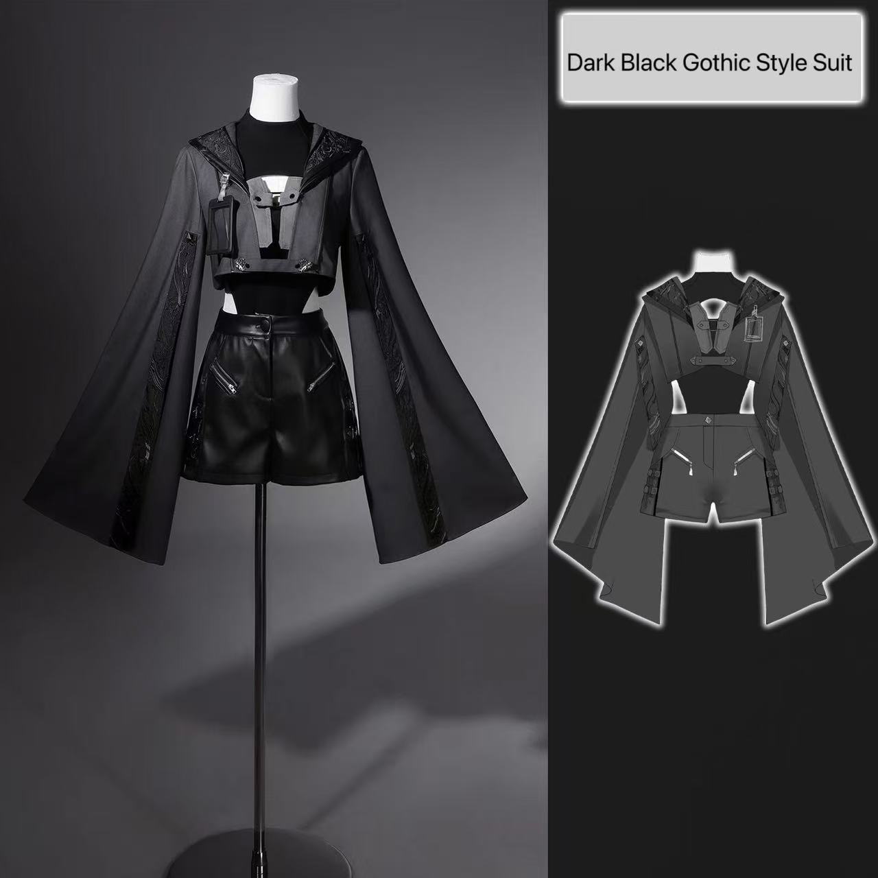 Dark Black Gothic Costume Wome - огляд і ціна Street Fashion In Chinese