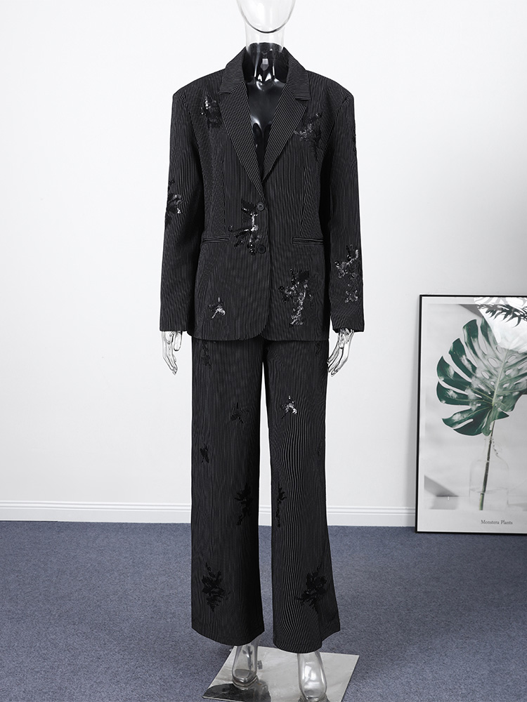 Fashion Sequin Stripe Long Pan - огляд і ціна Street Fashion Jacket