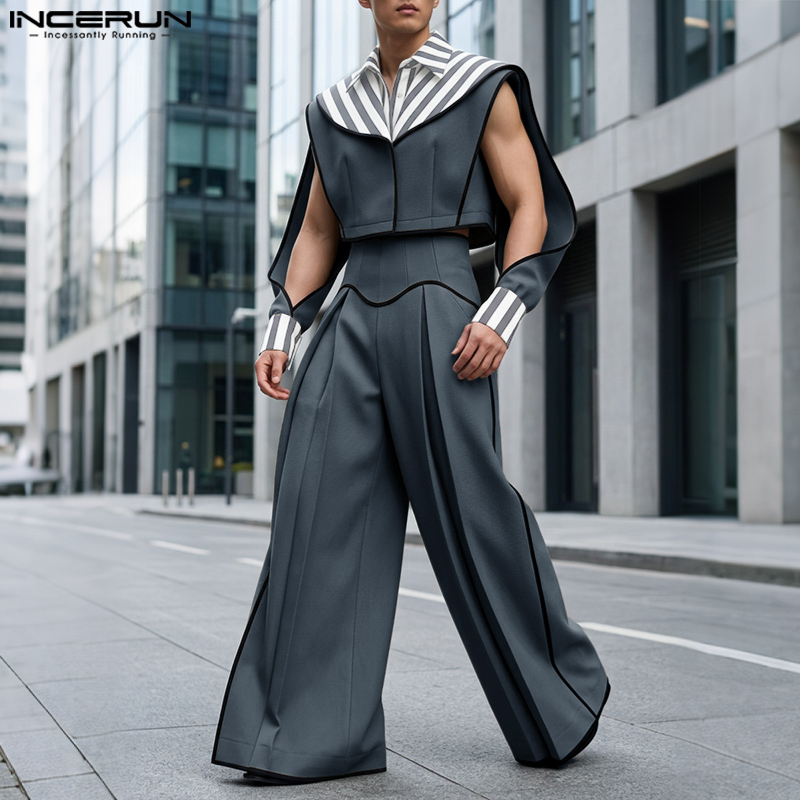 INCERUN Men Sets Patchwork Col - огляд і ціна Street Fashion Jacket