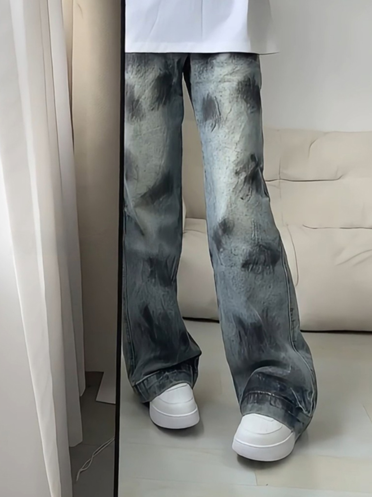 Blue Tie-Dye Men's Jeans High  - огляд і ціна Street Fashion Vibes