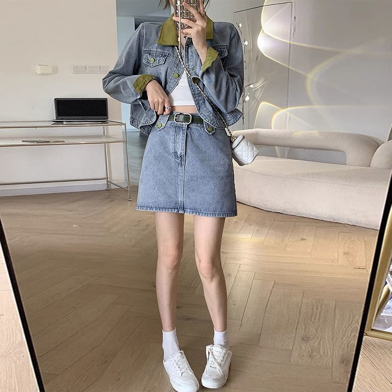 Denim Coats Mini Skirts Two Pi - огляд і ціна Street Fashion Jacket