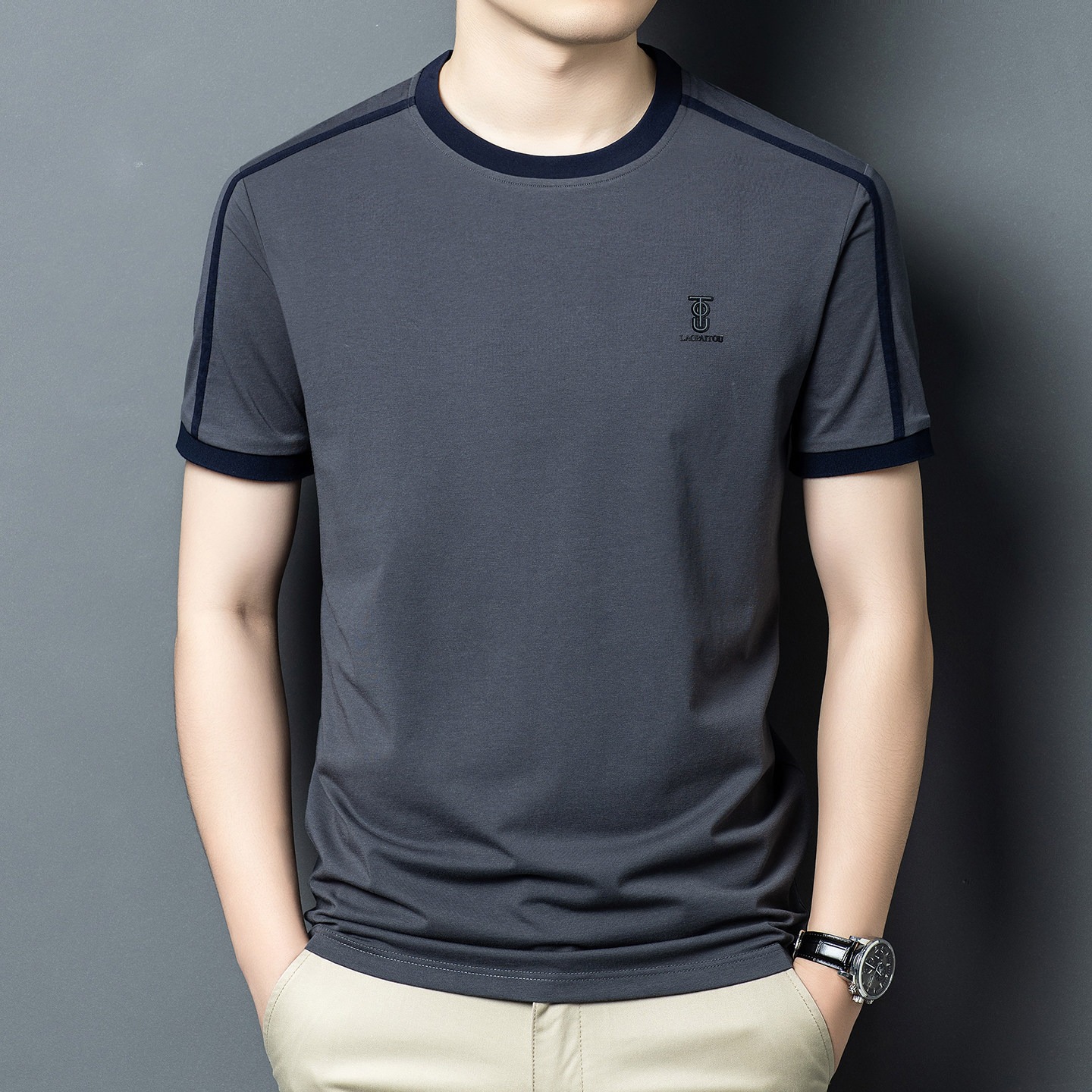 Summer Men's Black T-shirt Hig - огляд і ціна Street Fashion In Chinese