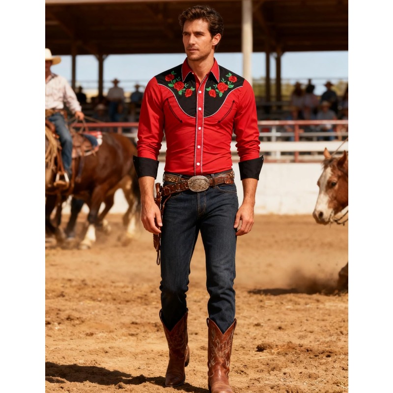 Men's Western Cowboy Shirt Lon - огляд і ціна Street Fashion Dance