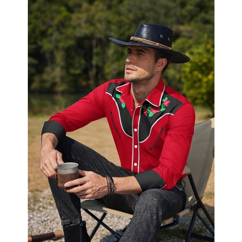 Men's Western Cowboy Shirt Lon - огляд і ціна Street Fashion Dance