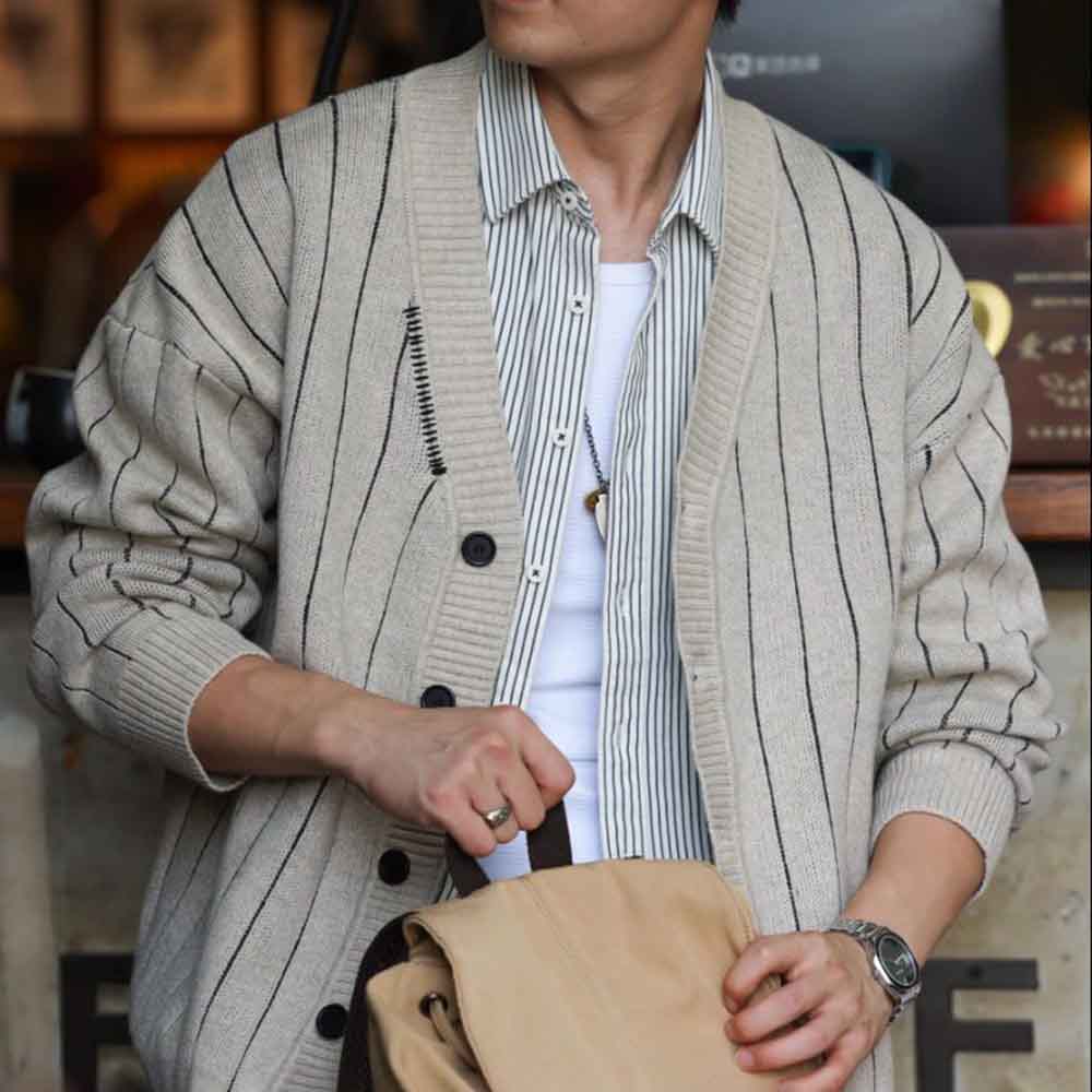 2025 Winter New Men's Striped  - огляд і ціна Street Fashion Trend 2025