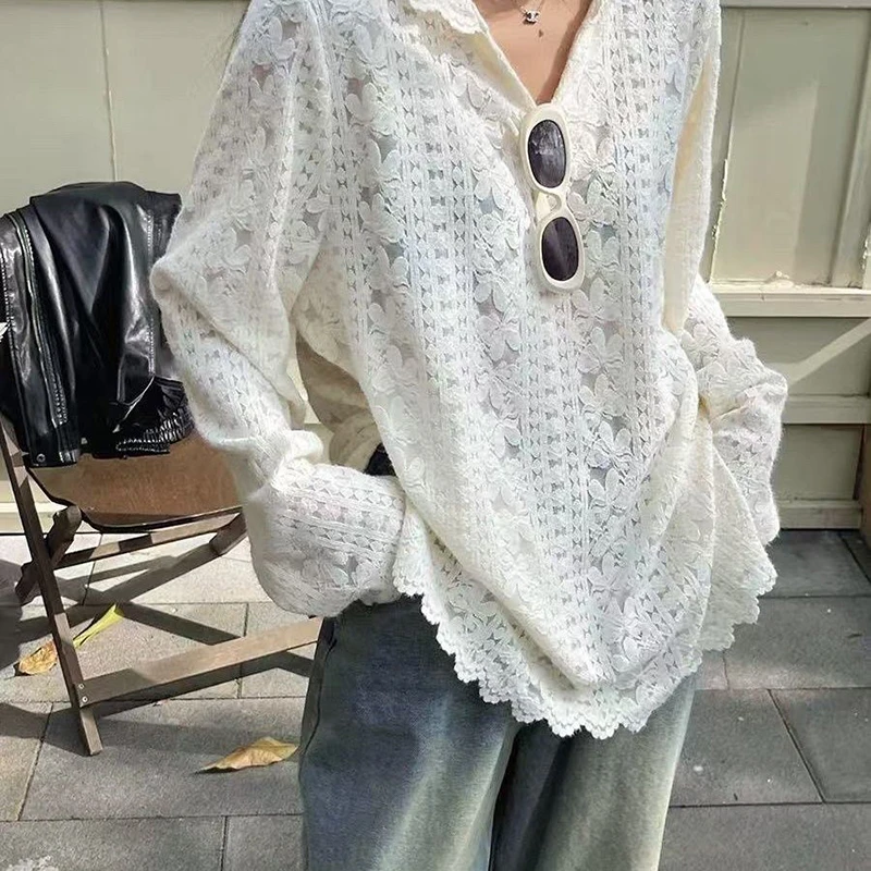 Y2K Lace Hooded Shirts Women S - огляд і ціна Street Fashion Korea