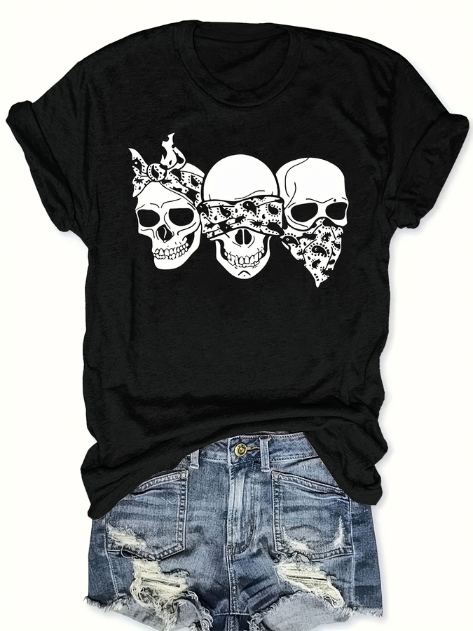Happy Cartoon Skull T-Shirt, L - огляд і ціна Street Fashion Trends 2026