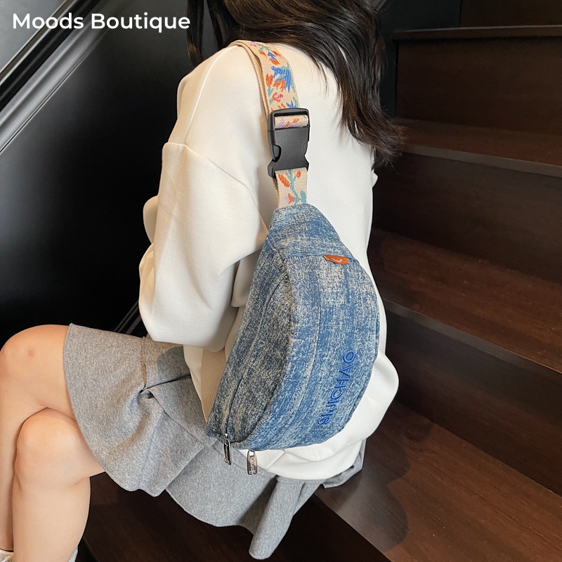 Denim Blue Chest Bags For Wome - огляд і ціна Street Fashion Trend 2025